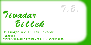 tivadar billek business card